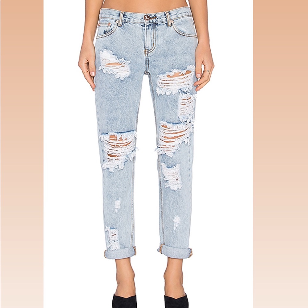 One by One Teaspoon ‘Awesome Baggies’ in Blue Malt